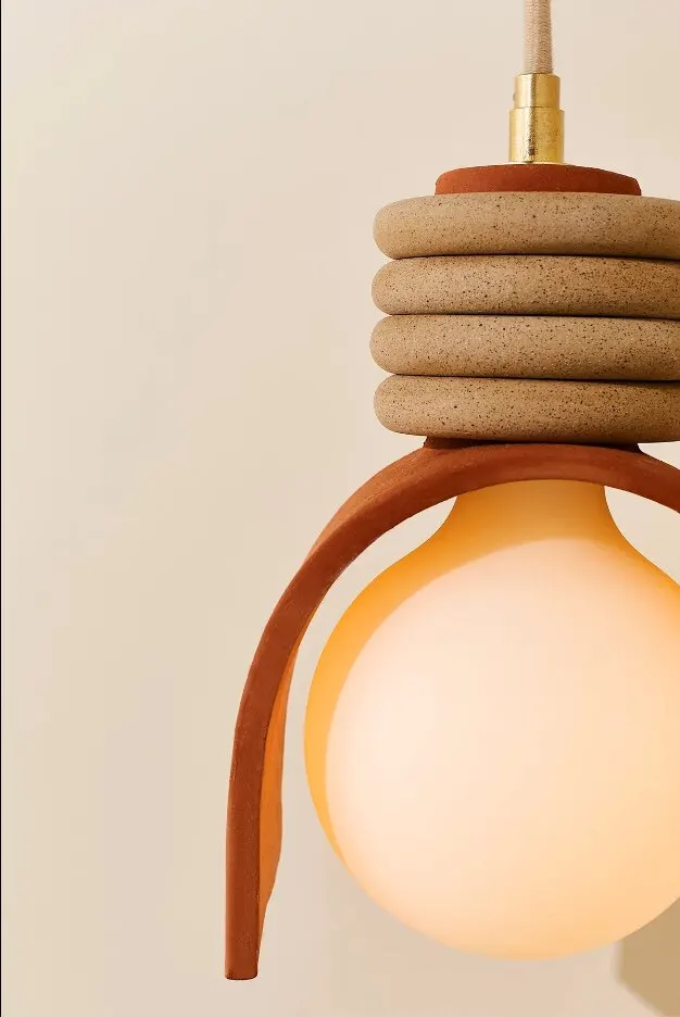 Vintage Style Bedroom Pendant Light for Bedside Modern Nordic Wabi Sabi Design Retro Lamp for Home Hotel Decor Lighting Fixture