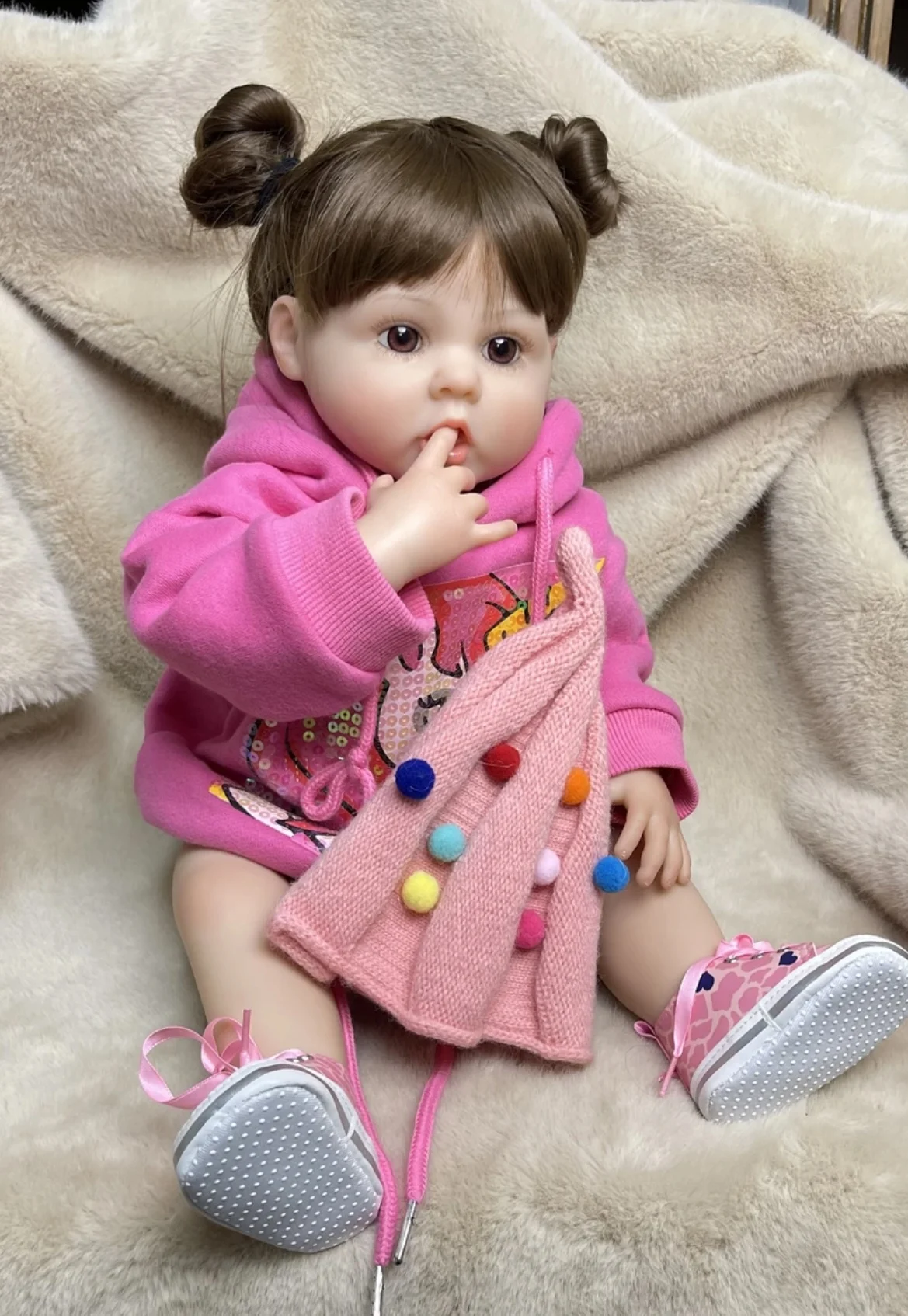 生まれ変わった赤ちゃん人形,22インチ,シリコン,3D効果,子供向けギフト