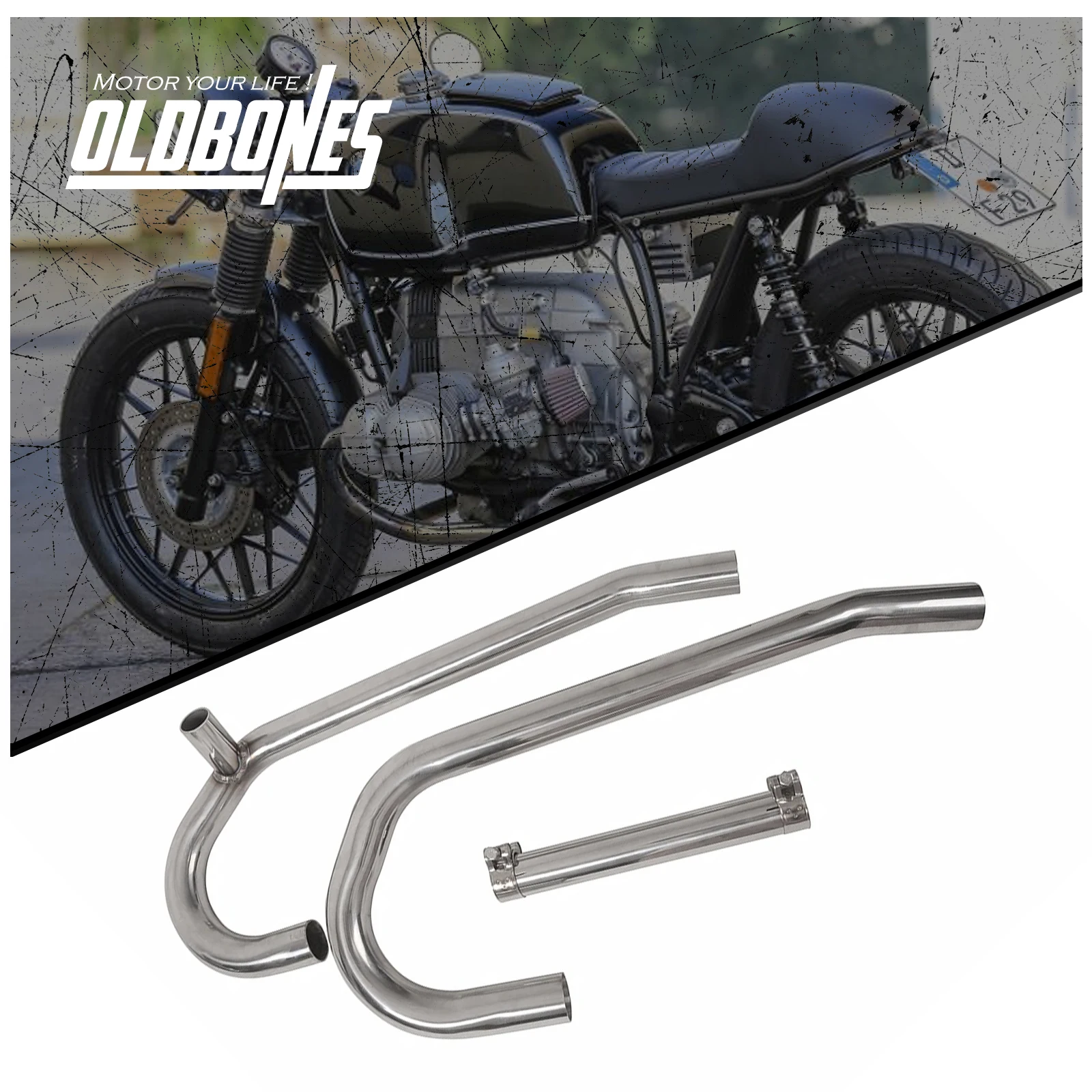Silencieux de tuyau d'accès moto en acier inoxydable, BMW R modèle R75 R/75 R80 R90, 38mm, 1 jeu, 73Inboulon For