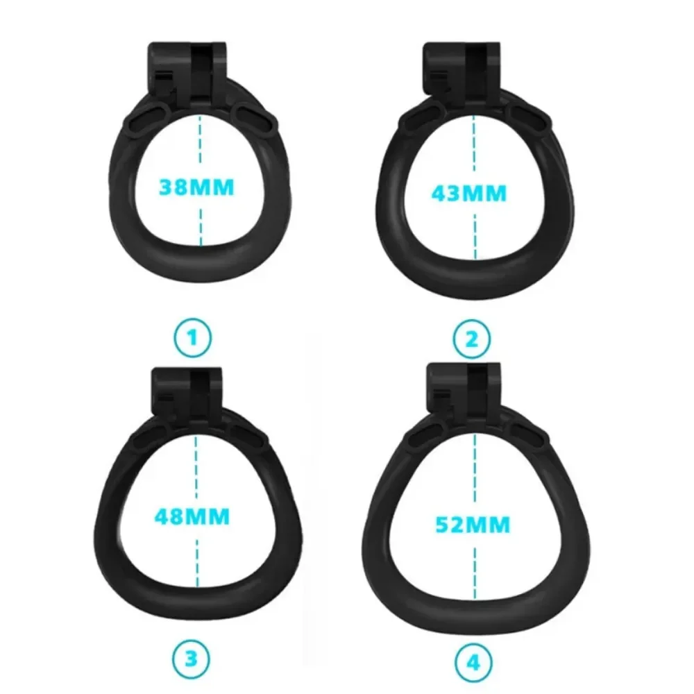 أجهزة قفص العفة كوبرا 4 حجم خواتم الديك الرجال قفل الطيور الكبار لعبة الجنس سوبر ميني كوبرا خواتم الديك الرجال sexeuel صب أوم #4