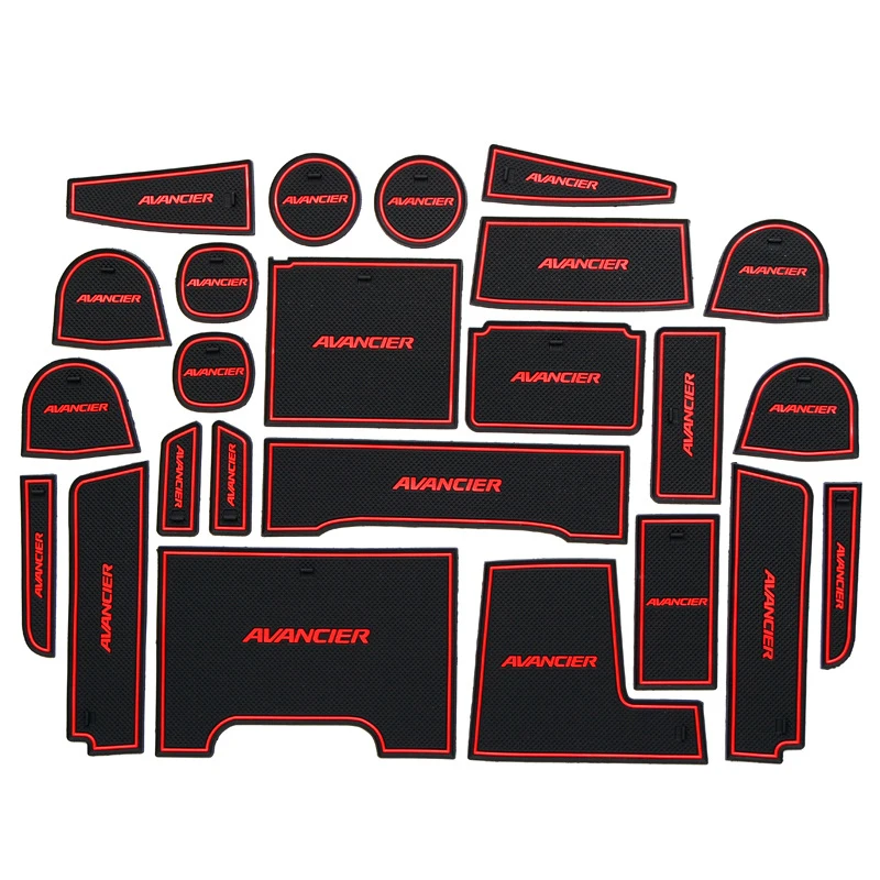 

24 pcs Car rubber anti-slip mat coaster Door Slot Mat Set For Honda AVANCIER 1.5T 2017 2018 2019 accessories