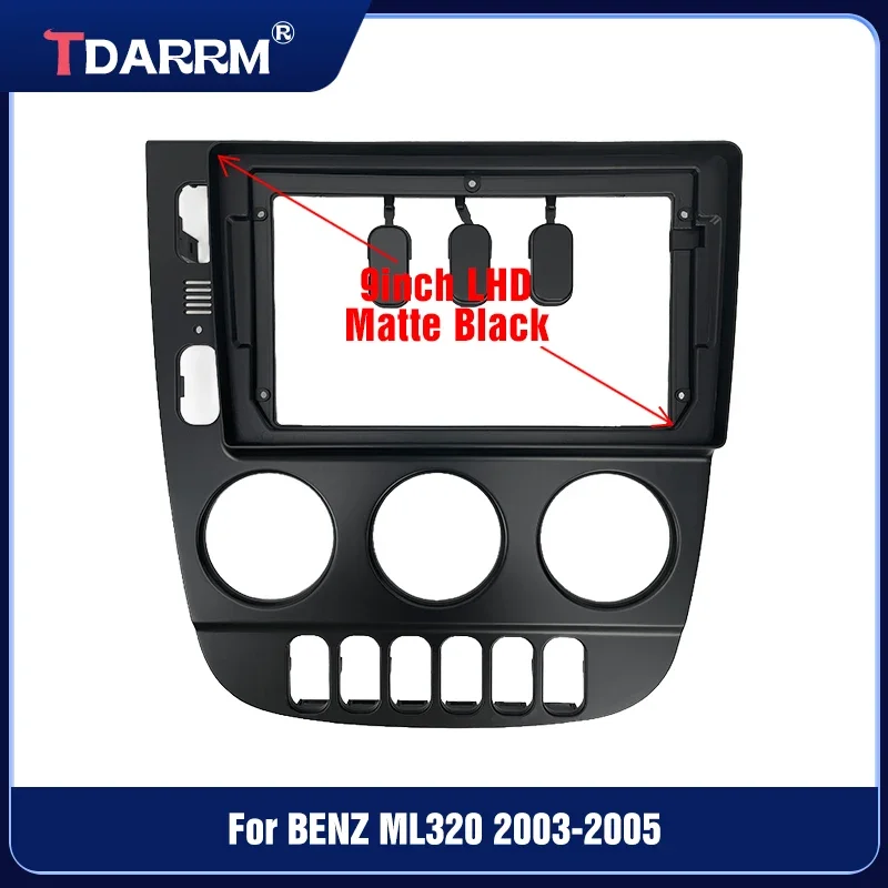 For Benz ML ML320 M-Class W163 1998-2008 9'' Car Frame Fascia Adapter Android Radio Dash Fitting Panel Kit