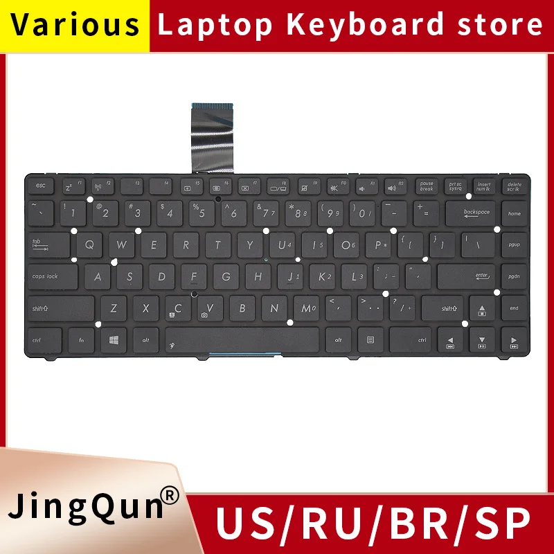 Teclado de repuesto para portátil Asus A45V, K45V, A85V, R400, K45VD, A85, R400V, negro, sin marco, sin lámina, Win8, Ru/Rusia