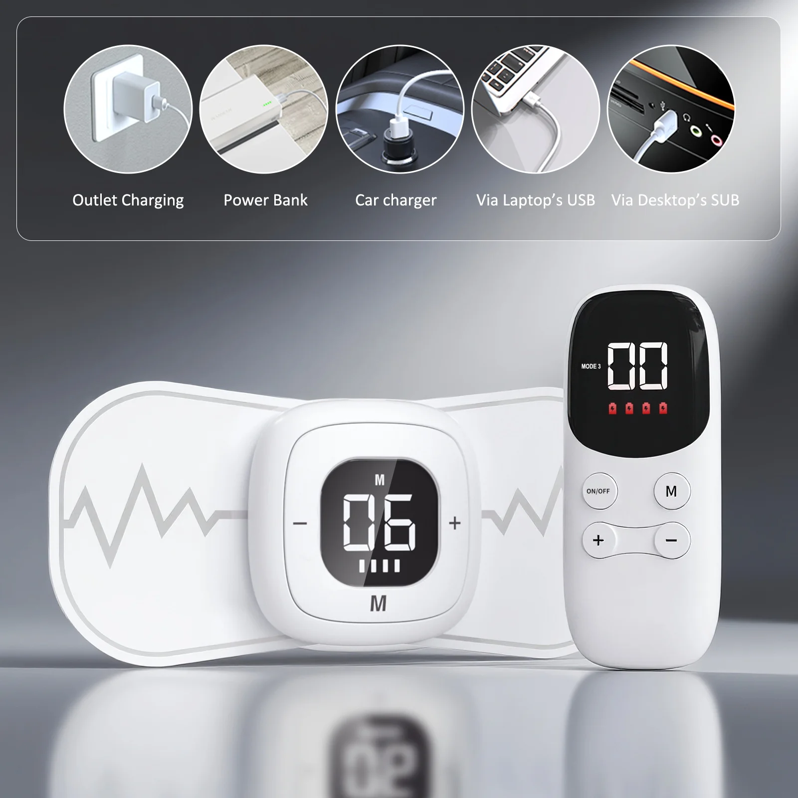 Stimulateur musculaire TENS EMS sans fil portable pour un usage domestique et professionnel