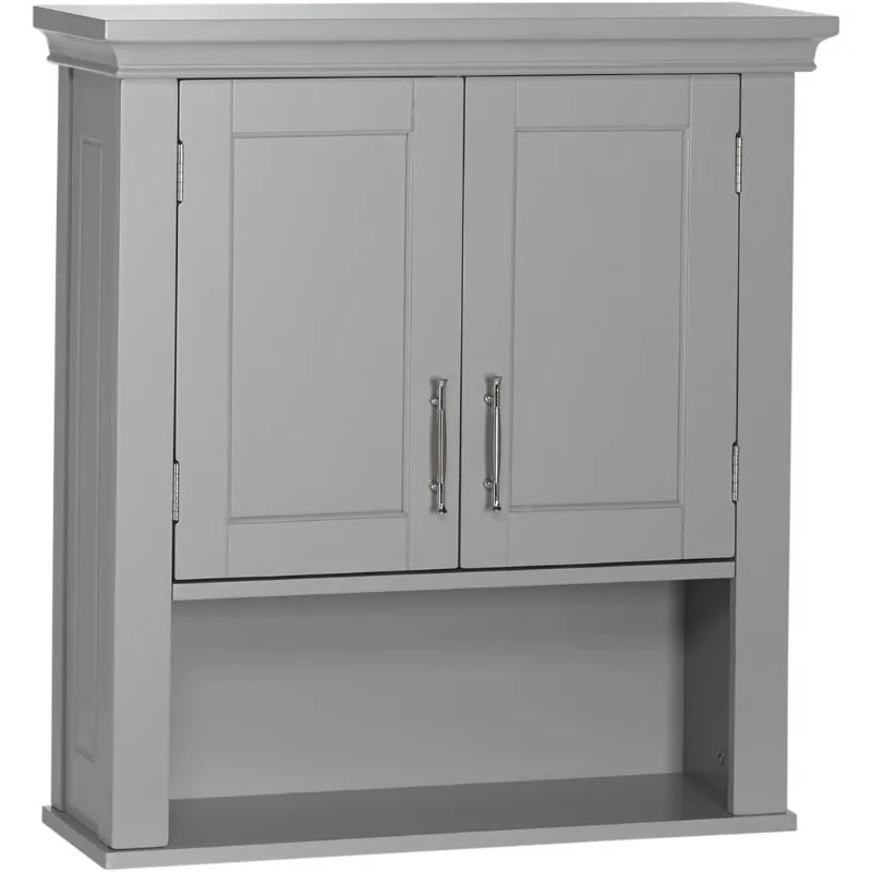 Two-Door Bathroom Storage, Gray Wall Cabinet