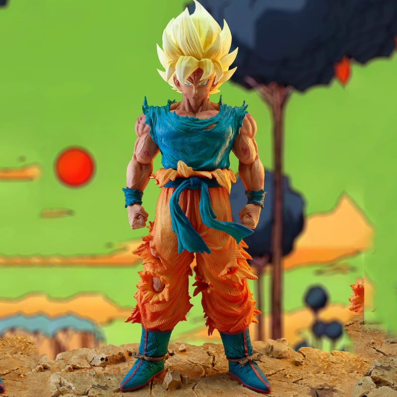 In Stock Dragon Ball Z Son Goku Ssj Figure Super Saiyan Goku Action Figures 28cm Pvc Statue Collection Model Customized Toy Gift