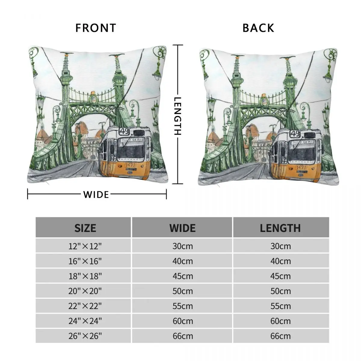 Budapest Hungary Liberty Bridge Pillowcase Polyester Linen Velvet Creative Zip Decorative Pillow Case Room Cushion Cover