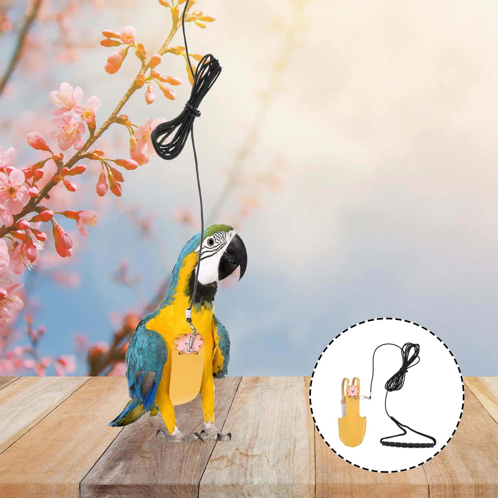 

1Set Parrot Flight Suit Wear-Resistant Decorative Bird Diaper Reusable Comfortable Breathable Lightweight Bird Harness