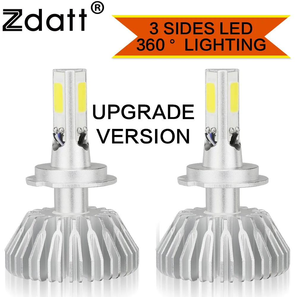 Zdatt 360 9005 hb3 LED Bulb H4 H7 H8 H9 H11 9006 HB4 Led Headlights 6000K White 60W 12V Fanless Fog Lights Super Mini Diodes