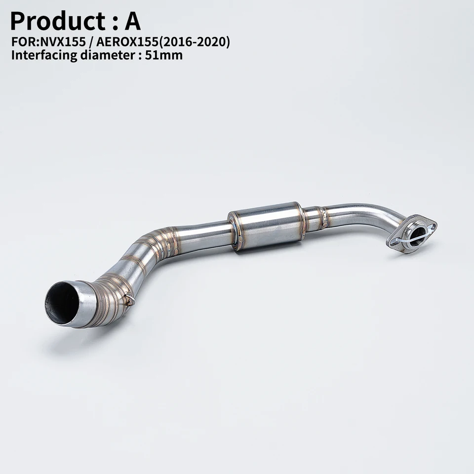 STLF Yama Aerox155 NVX155 NVX125 Aerox 155 NVX 155 125 Motorcycle Exhaust Escape New 51MM Steel Muffler Modified Front Link Pipe