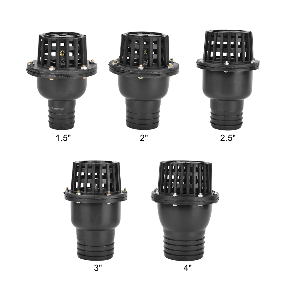 Válvula de retenção Válvula de pé Válvula de água Válvula de pé Válvula de retenção plana de baixa pressão em PVC preto para máquina de fluido