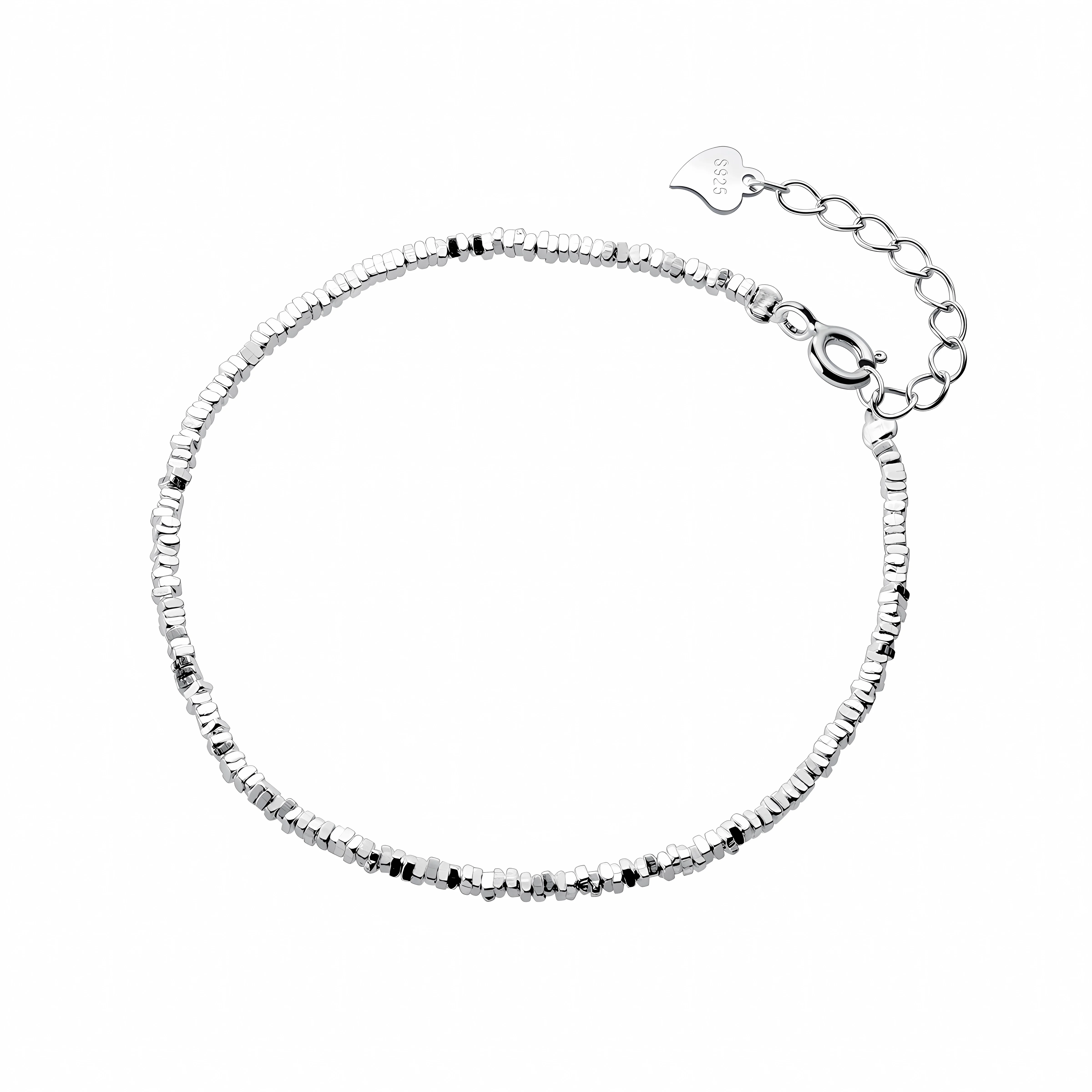 Irregular Silvers Fragments 15+5cm Simple Bracelet 925 Sterling Silver Fine Jewelry Exquisite Gift for Women Fashion Hot Selling