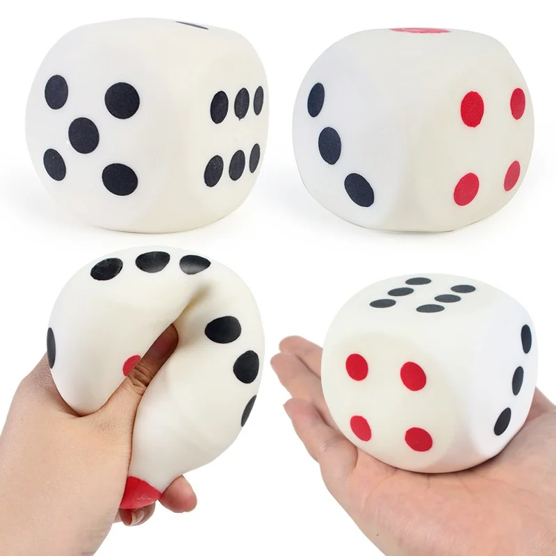Dados de Squishies Kawaii de 2,56 ", dados grandes de 6 caras suaves y de crecimiento lento con puntos, alivio del estrés, colección de juguetes para niños, accesorios decorativos