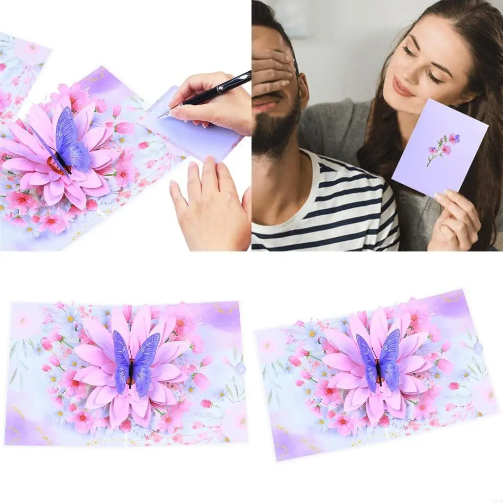 62KD 3D Butterfly Popup Card for Anniversary Mothers Day All Occasion Greeting Cards