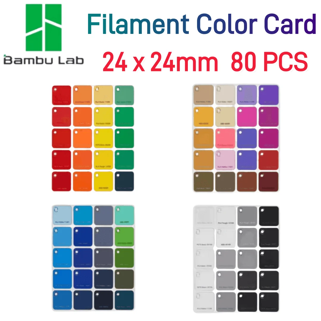 Bambu Lab 3D Printing filament Color Card 24 * 24mm 80pcs To Choose The Desired Type And Color bambu lab 3D Printer Accessories