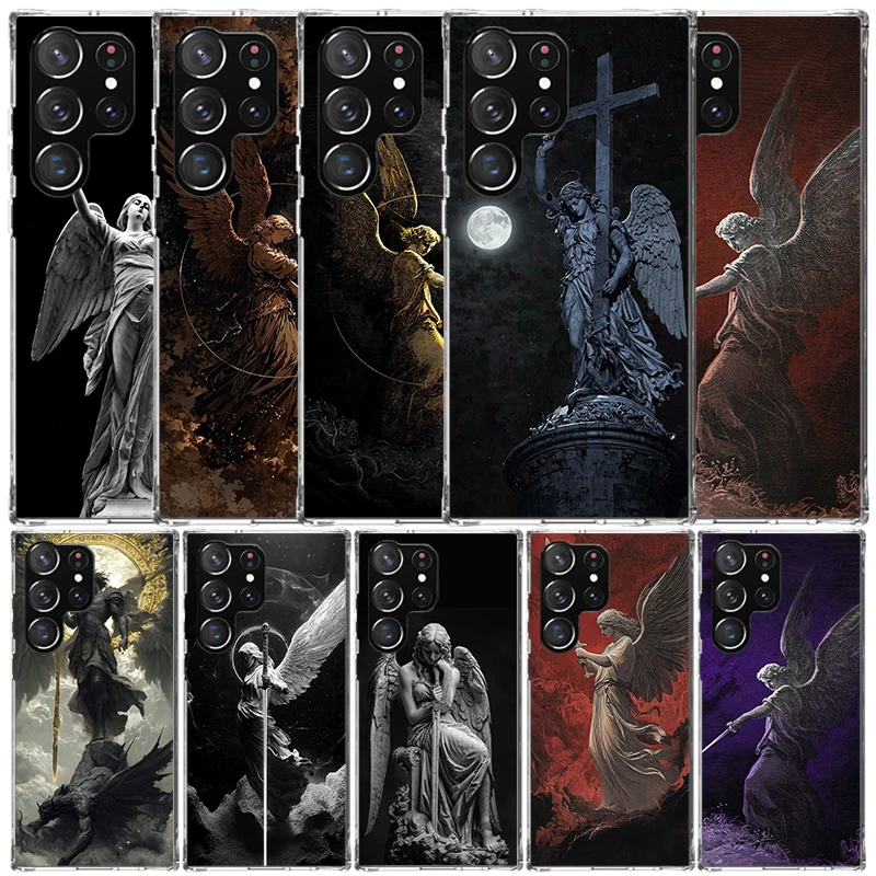 Archangel Michael Soft Cover for Samsung Galaxy S25 Edge S26 S24 S23 Ultra Phone Case S22 S21 Plus S20 FE Print Pattern Shell Ga
