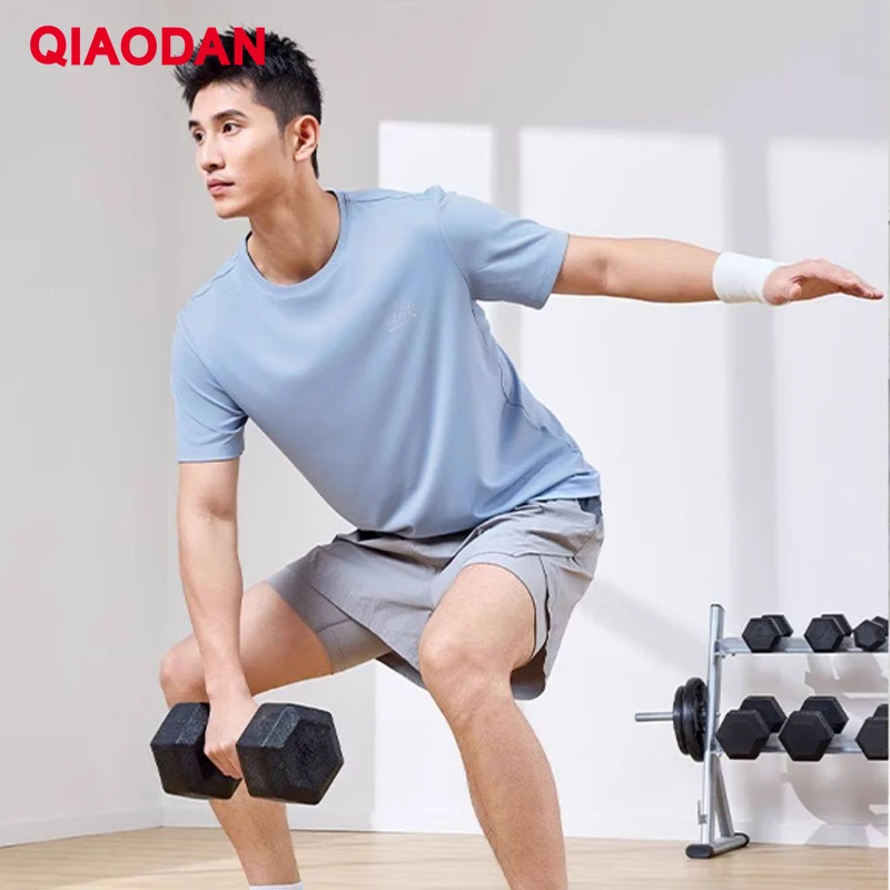 QIAODAN Men Casual T-shirt 2026 Summer Quick Dry Breathable Crew Neck Short Sleeve Tee Fitness Workout Gym Tops QXEHS3252031
