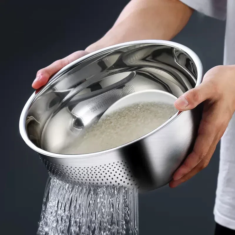 

316 Stainless Steel Wash Rice Sieve Bowl Filter Basket, Fruit and Vegetables Strainer Baskets, Kitchen Sink Drain Gadget