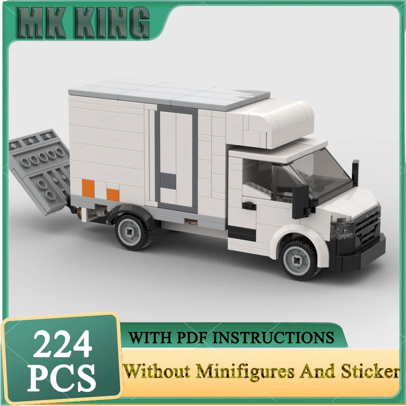 City Cars Moc Building Bricks Urban Refit Refrigerated Van Model Technology Modular Blocks Gift Car Toy DIY Sets Assembly