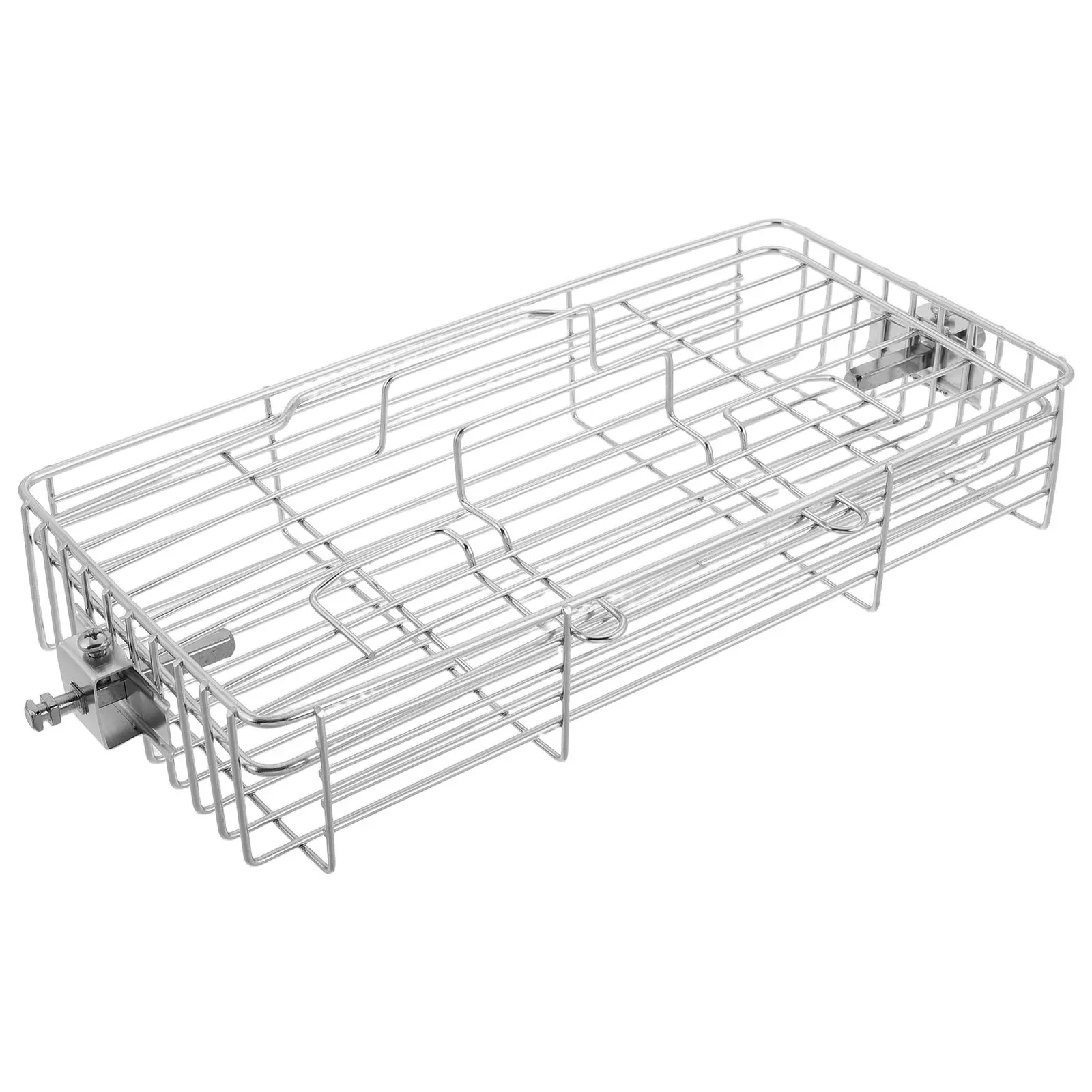 Cesta giratoria ajustable de acero inoxidable para asar pescado, cordero, alitas de pollo, cesta para barbacoa, jaula de asador para camping al aire libre
