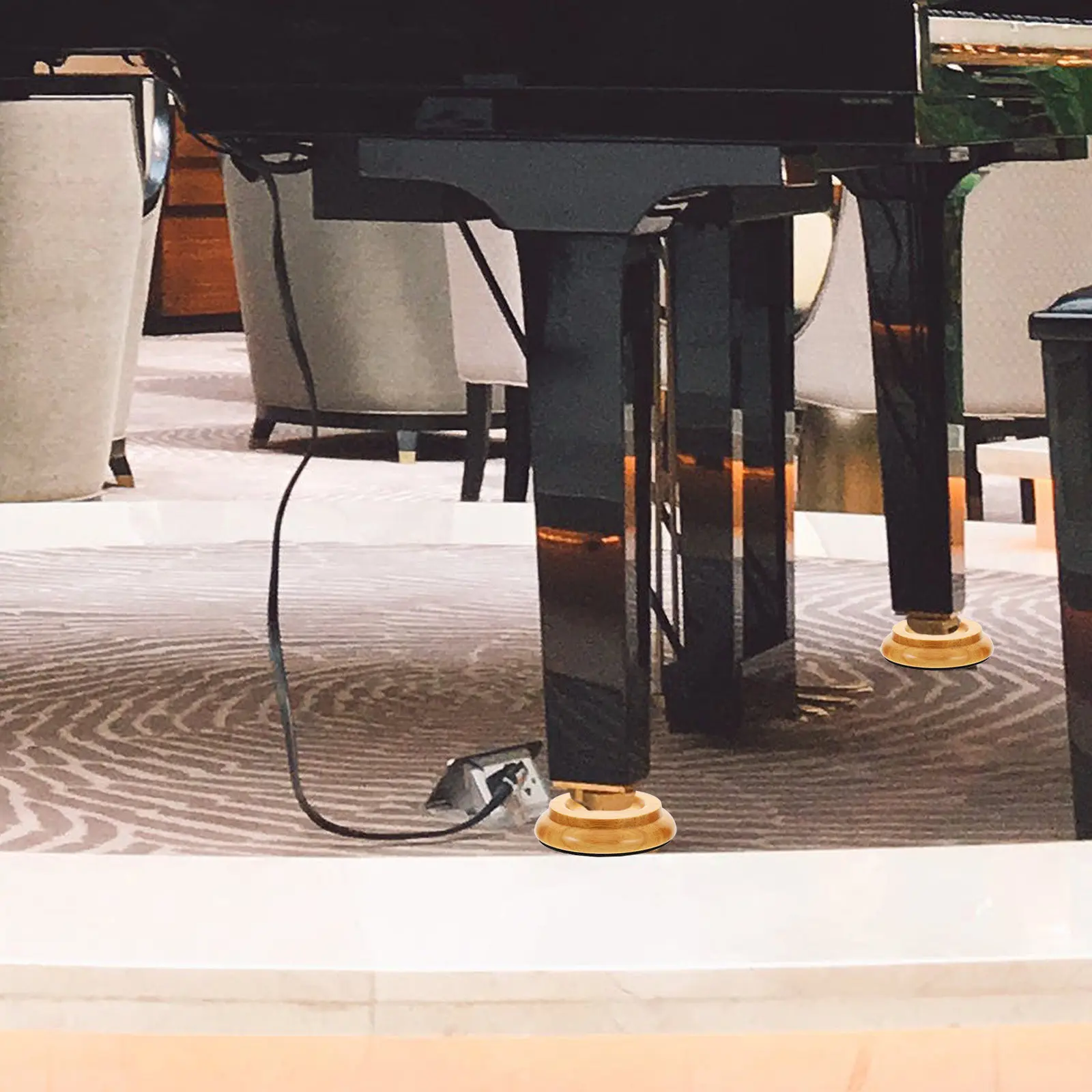 4pcs Piano Caster Cups for Sound Insulation, Anti-Skid Floor Pads for Upright Piano Legs