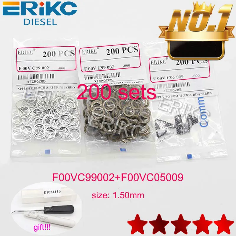 

ERIKC Overhaul Kits F00VC99002 1.34mm Steel Ball F00VC05001 1.5mm Ceramic Ball F00VC05009 F00VC05008 F00RJ02177 for BOSCH