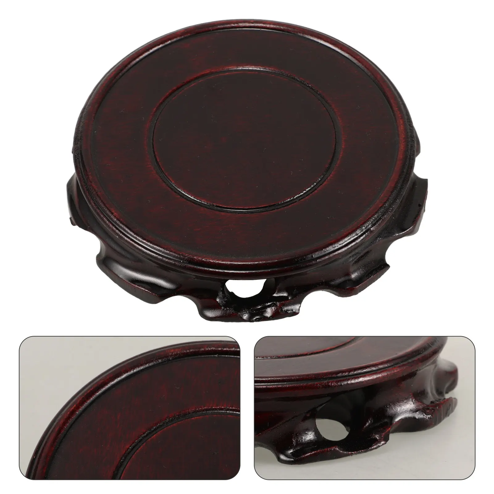 Chinese Rosewood Carved Wooden Base Stable Stand for Yixing Teapot Bonsai Vase Lamp Display Oriental Rustic Home Decoration
