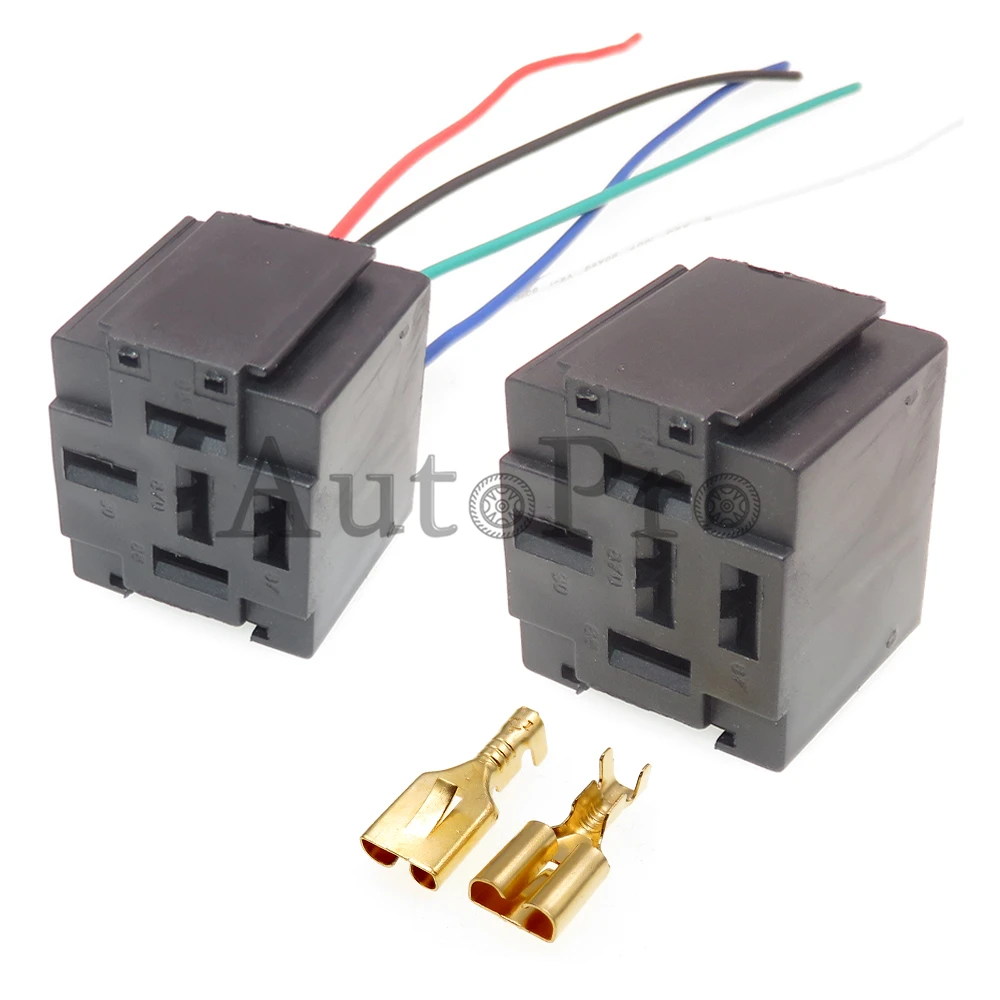 1 Set 5 Hole Car High Current Socket Auto Starter Plastic Housing Electrical Relay Wiring Cable Connectors With Terminal