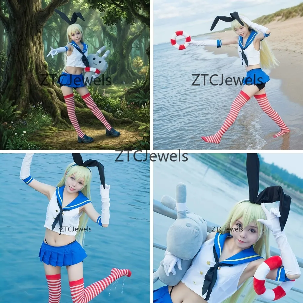 

Japanese Anime Schoolgirl Sailor JK Uniform Cosplay Set Harajuku Crop Top Pleated Skirt Tie Bow Socks Costume