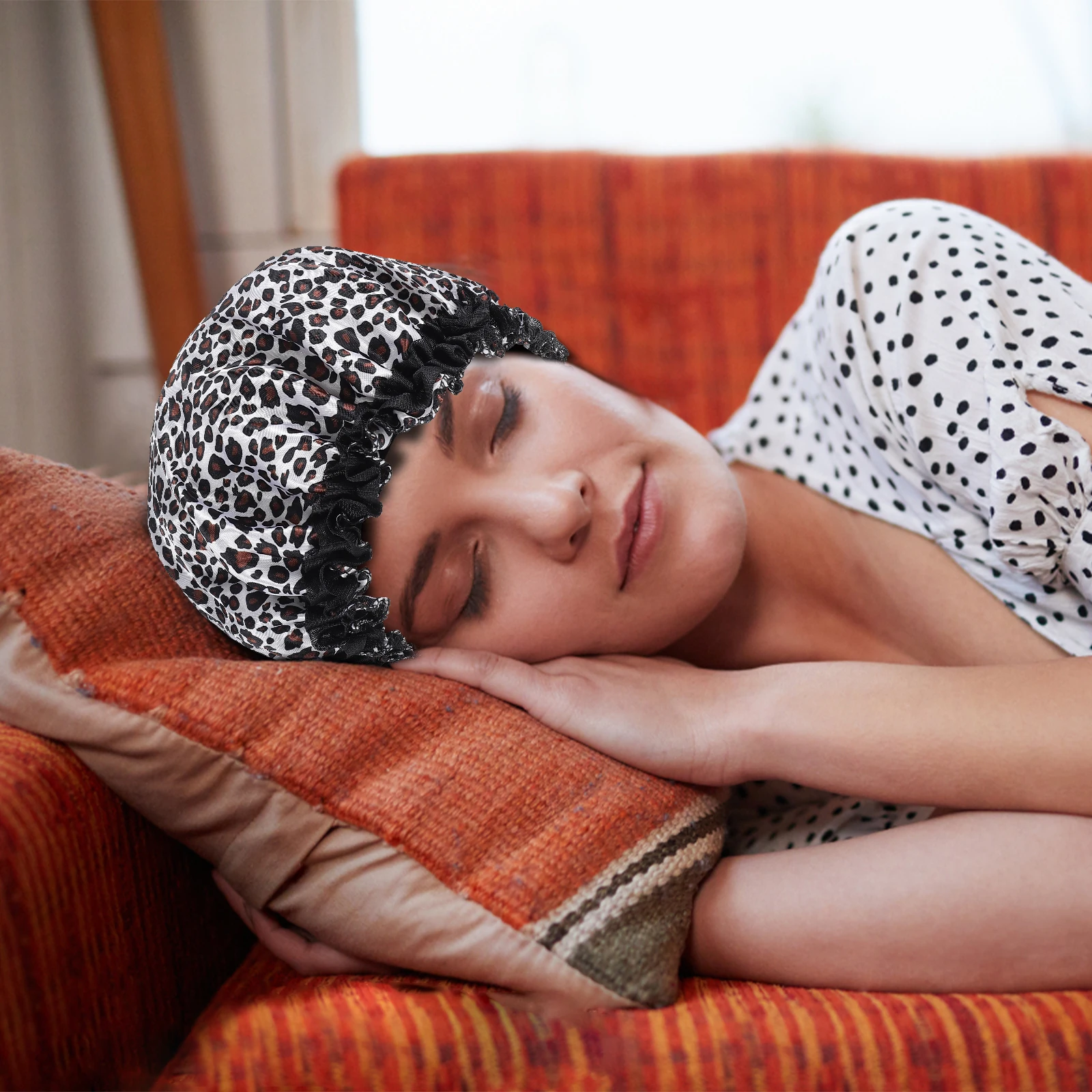 

Satin Bonnet Elastic Sleep Hat Women Night Hair Care Loss Shower Cap Edge Long Life Durable Smooth Comfortable Breathable