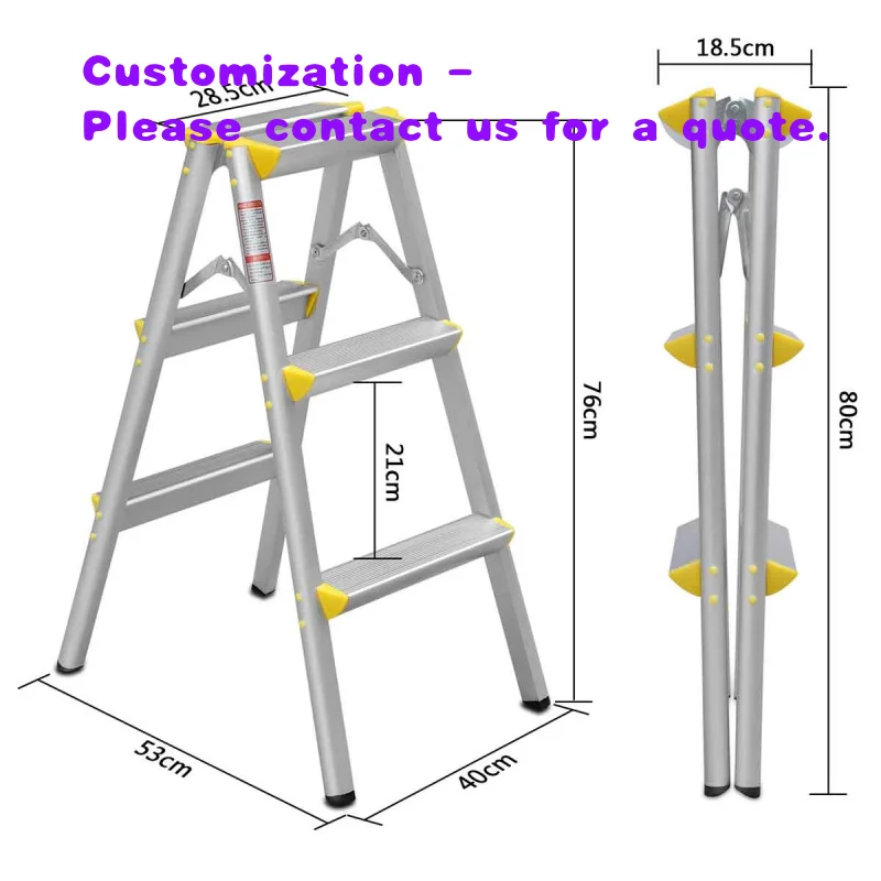 custom.Step Stool Folding Ladder Household Portable Light NEW Modern Folding Ladders Double Aluminum 330LBS Capacity Home Bar Us