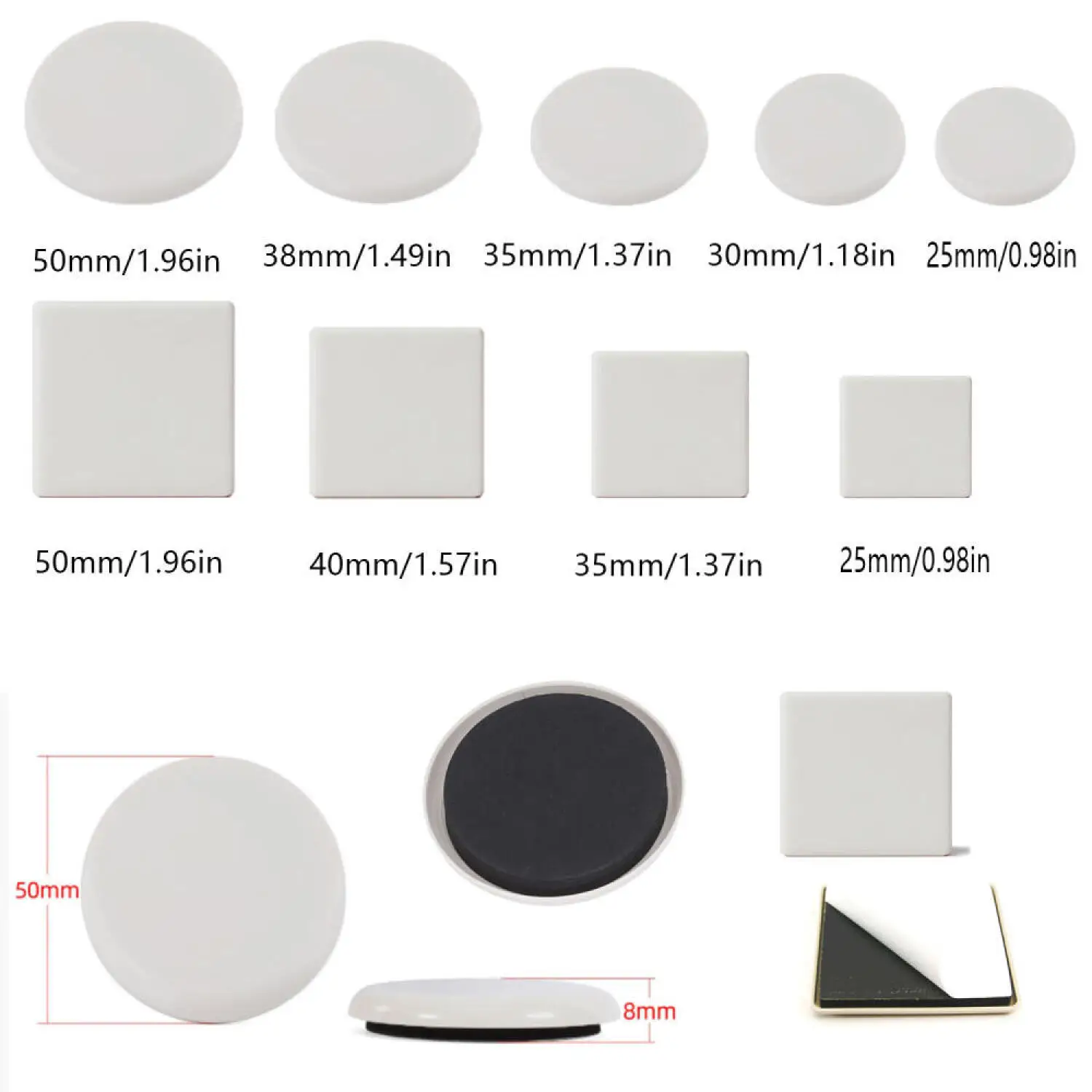 24-4Pcs Furniture Sliders,Self-Adhesive Chair Leg Floor Protectors Pads,Anti Scratch Easy Glide Floor Movers for Table Sofa Bed