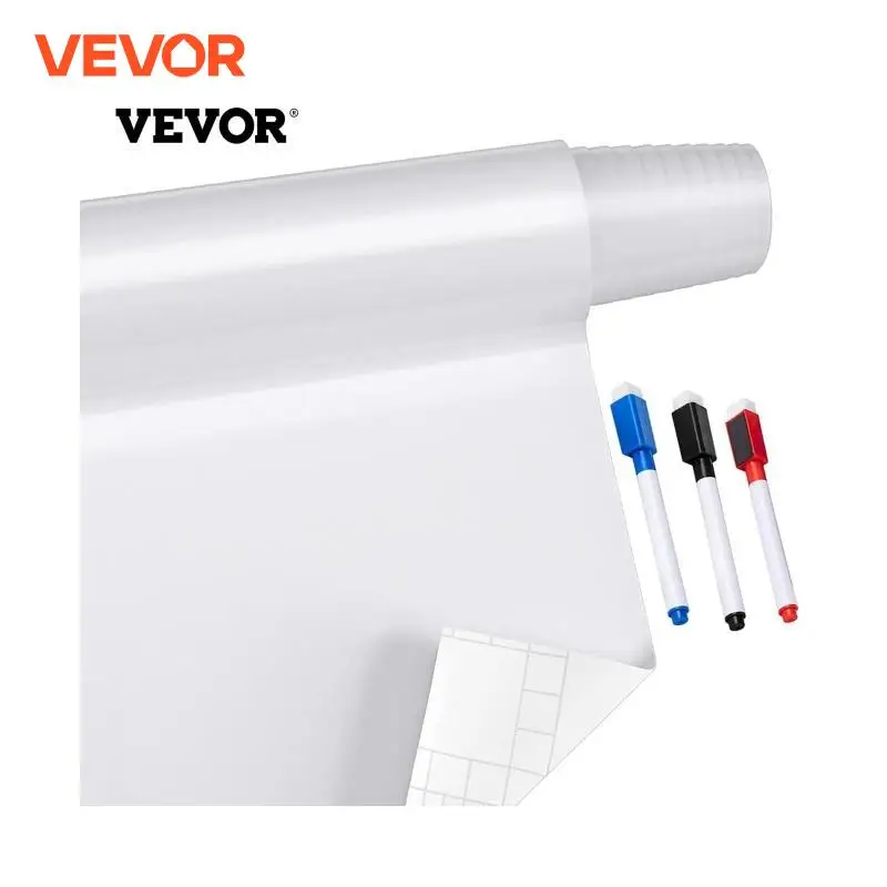 VEVOR Tableau Blanc Effaçable à Sec Film Adhésif Effaçable à Sec Blanc 1,8x1,2m