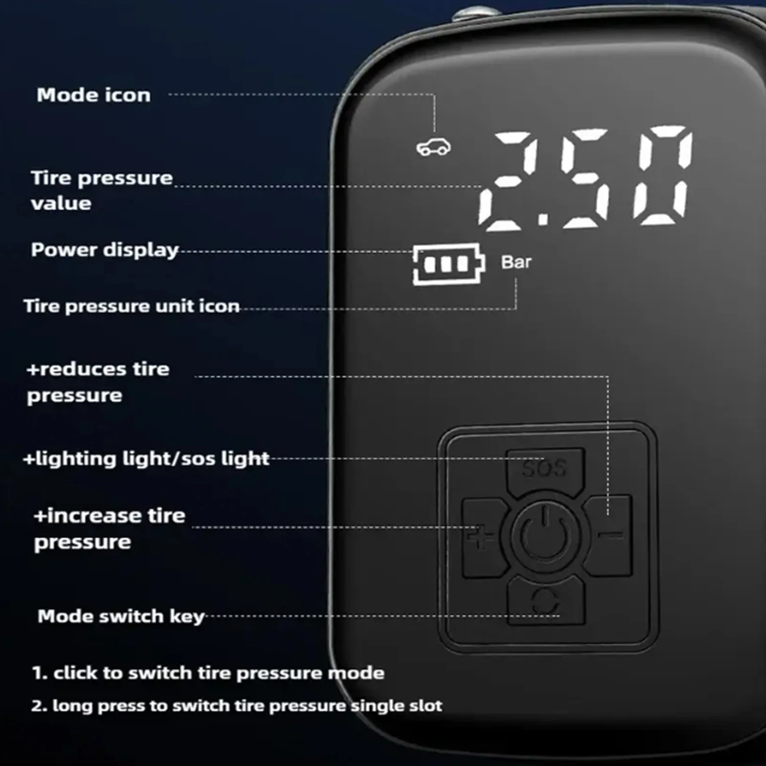 Tire Inflation Pump Car Air Compressor Micro Car Inflation Pump Digital Air Compressor for Cars Motorcycles, Bicycles view 4