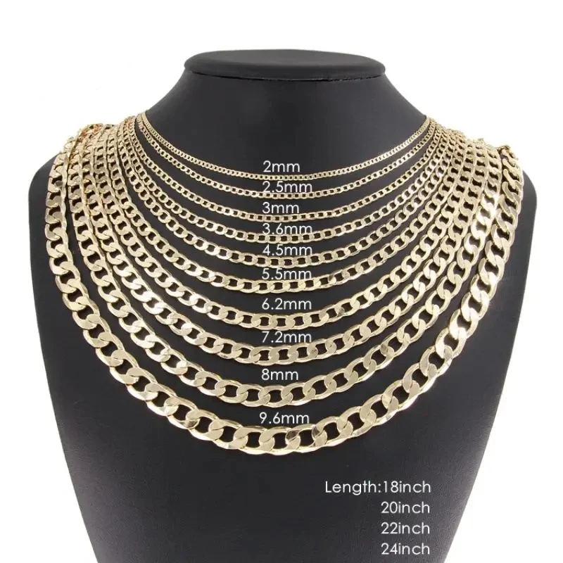 Ruixi High Quality  Fashion Multi Width Length 14k18k Gold Plated Ferrero Rouba Chain Necklace Men Women Gifts Holiday Party