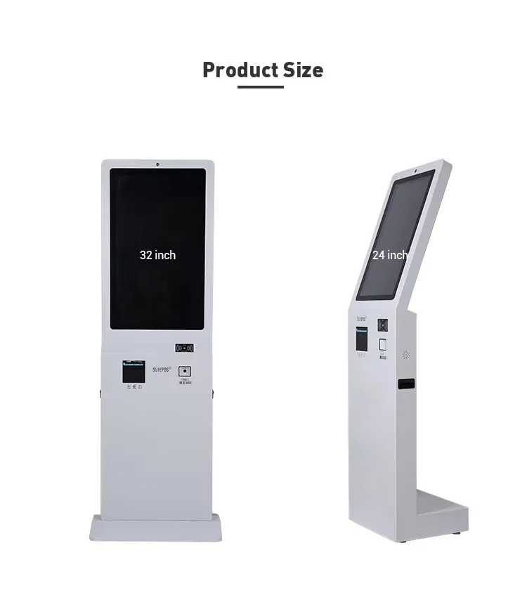 Restaurant Desktop Android/Windows System Multi Touch Screen Kiosk Self Ordering Payment LCD Kiosk with Credit Card Terminal