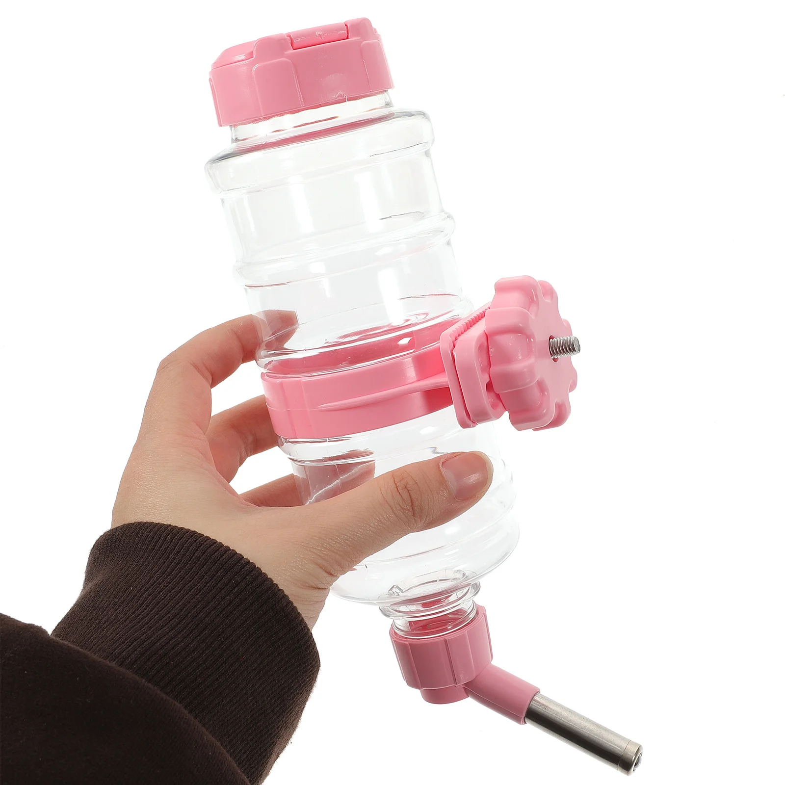 

1Set Pet Water Bottle Portable Hanging Automatic Water Dispenser 473Ml Creative Design Travel Cage Feeder Hamster Bunny Puppy