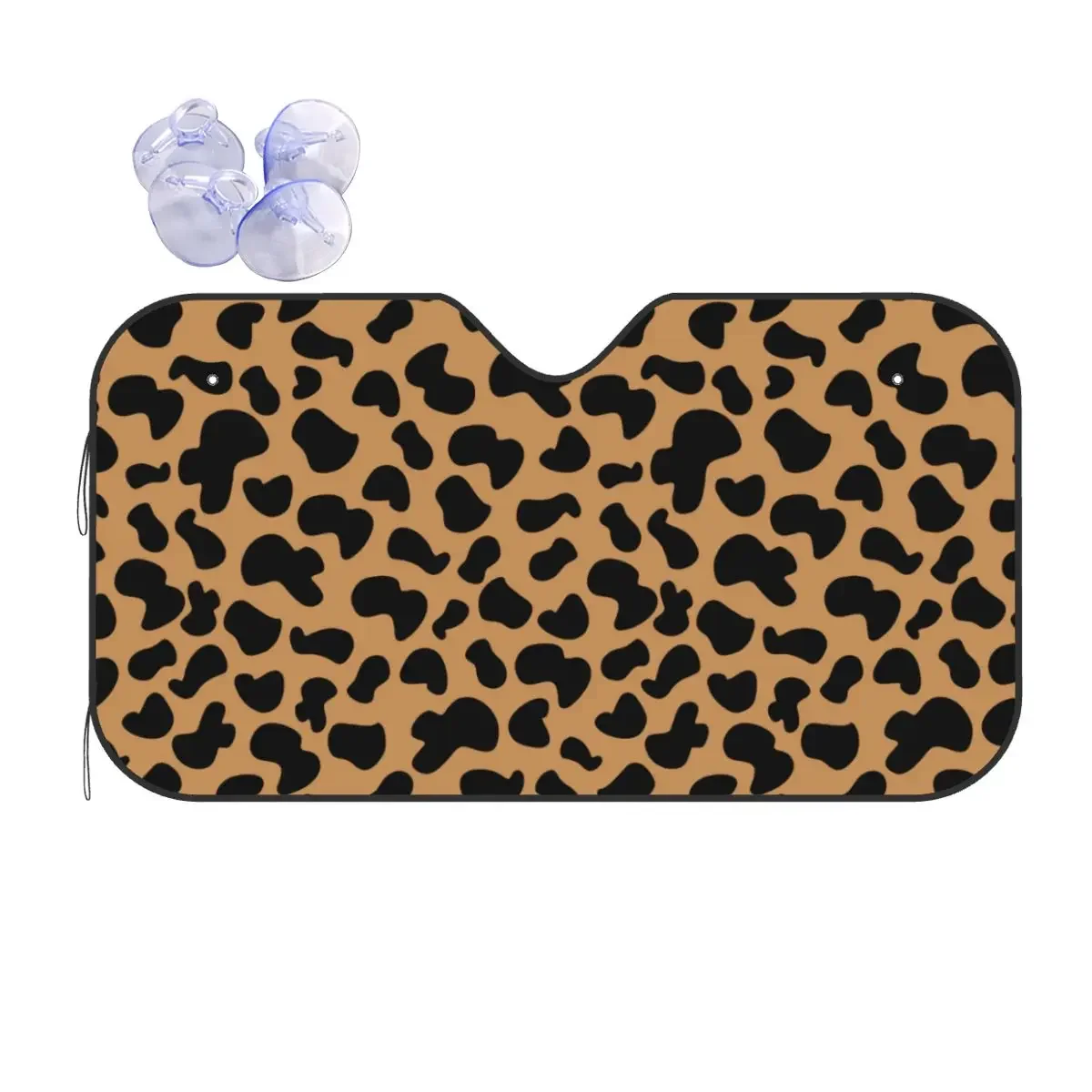 

Leopard Print Windshield Sunshade Animal Skin Texture Retractable Car Front Window Visor 70x130cm Sunshade Visor Car-styling