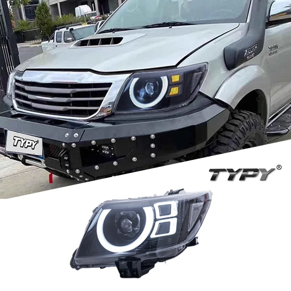 

Car Head Lamp Assembly For Toyota Hilux Vlgo 2008-2011 Upgrade Modified to New Dynamic Turn Signal Brake Car LED Headlight