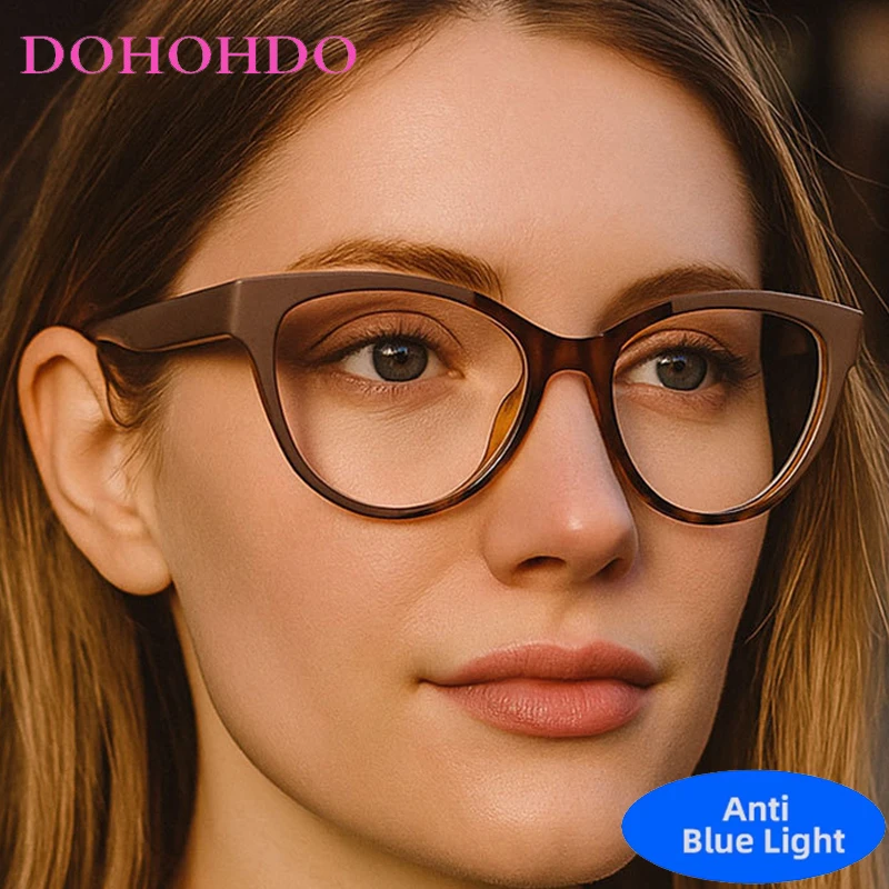 2026 Luxury Brand Design Popular Big Cat Eye Blue Light Blocking Glasses Women Men Optical Spectacle Protection Computer Eyewear
