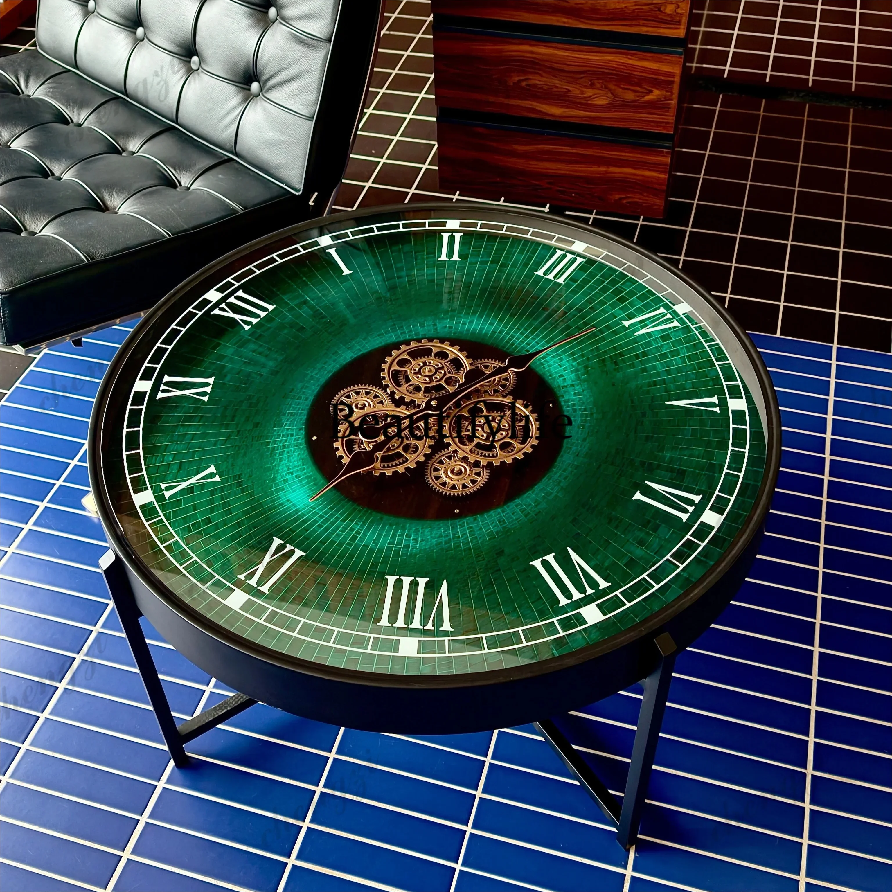 A4567 Retro high-end sense light luxury design sense American clock gear living room sofa side few small apartment  coffee table