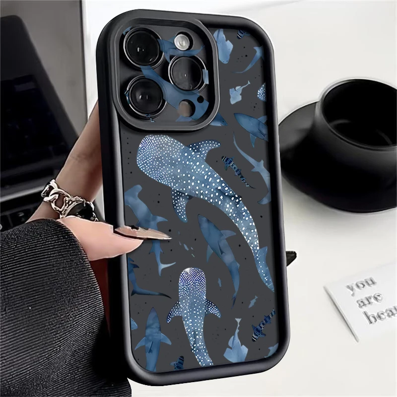 Weiche TPU-Hülle für iPhone 18 Pro 17 17e 16 Pro Max 15 14 13 Pro Max 16e, Silikon-Handyhülle mit Wal-Motiv für iPhone 18 Pro Max