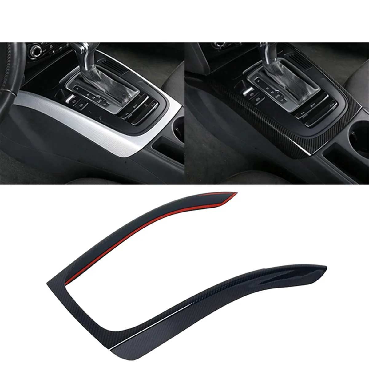 Auto Console Gear Frame Interior Decoration Accessories for Audi 09-16 A4L/A5 S4 S5 Car Modification Black