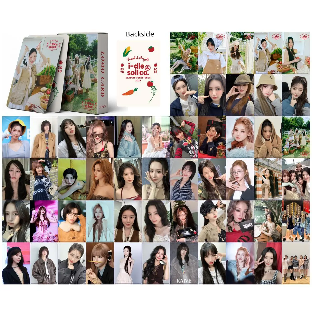 55pcs I-DLE 2026 SEASON'S GREETINGS Holographic GIDLE Photo Lomo