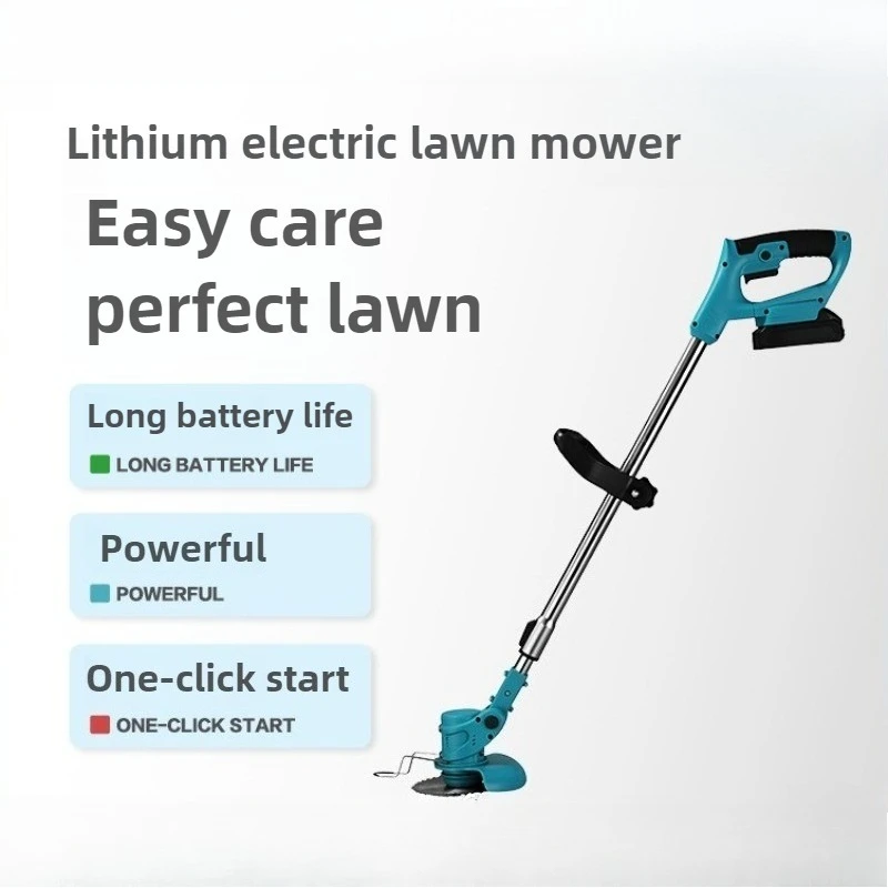 

21V Cordless Weed Wacker Electric Lawn Mower Brushless Grass Trimmer with Wheel Length Angle Adjustable Telescopic Pruning Tool