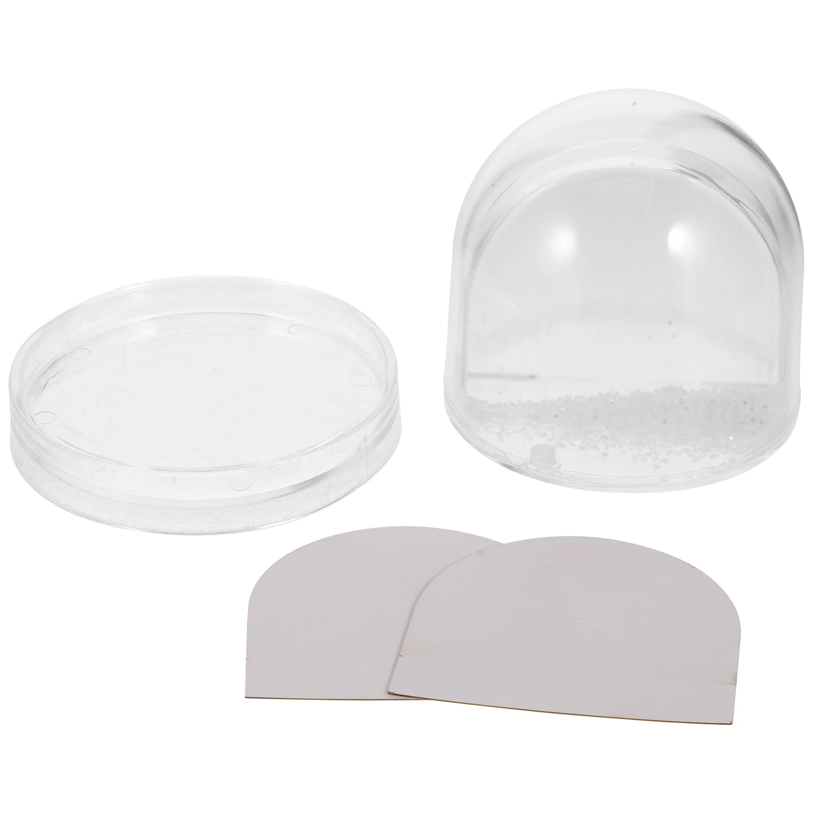 

300ml Clear Plastic Snow Globe DIY Kit Empty Ball for Photo Insert Snowglobe Picture Frame Craft Making Gift for Adults