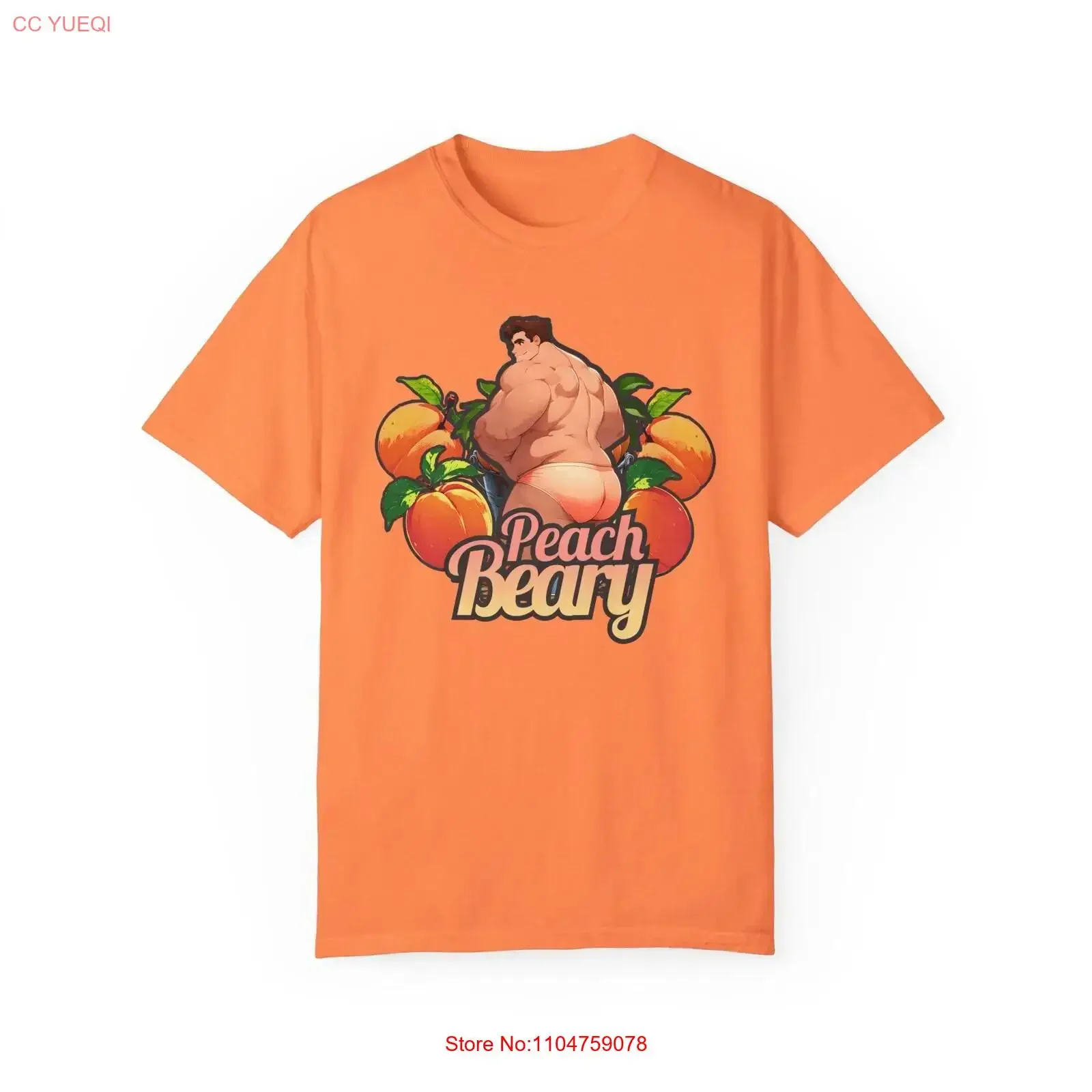 Peach Beary Rory T Shirt for Him vintage Washed fashion Breathable designer clothes Comfortable streetwear Casual Stylish