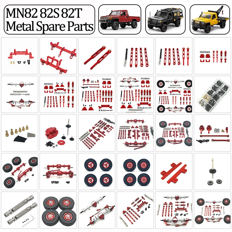 MN82 MN82S MN82PRO MN82T 1/12 RC Auto Ersatzteile Metall-Upgrade Antriebswelle Stoßdämpfer Getriebe Zahnrad Aufprallschutzstange Reifen