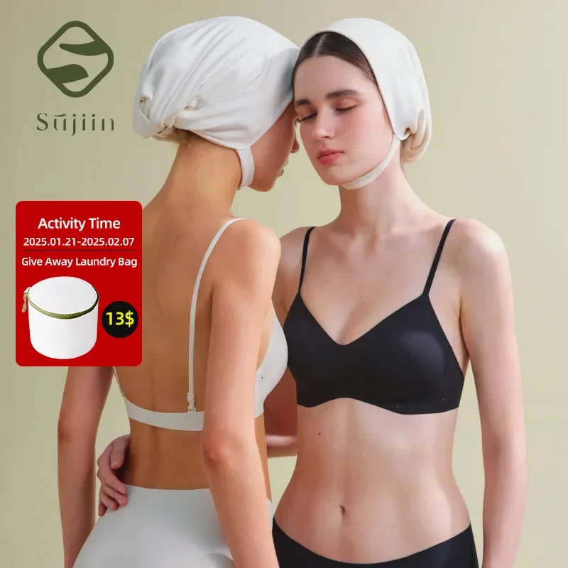 

SUJIIN Sexy Backless Bras Women Push Up Seamless Smoothing Invisible Small Chest Female Bra Beauty Back Wireless Bralette MX265