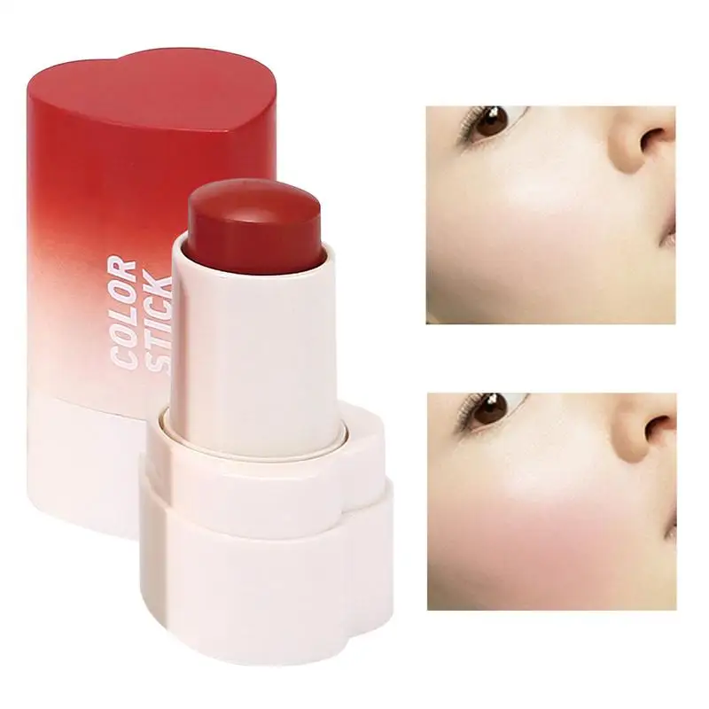 1 個機能チークスティック防水簡単カラーフェイスルージュ頬紅クリーム持続高色明るく肌のトーンメイクアップ